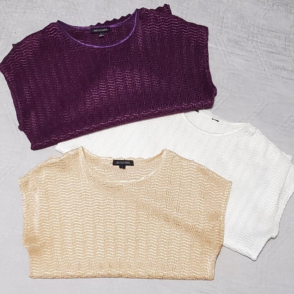 Bundle of 3 -"notations" brand dressy shell blouses in great condition